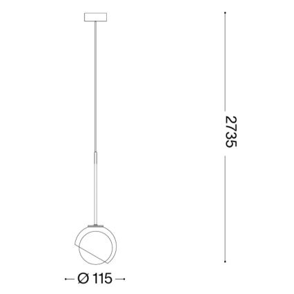 Ideal Lux - LED Lustr na lanku BLOOM 1xG9/3W/230V pr. 11,5 cm zlatá/kouřová béžová