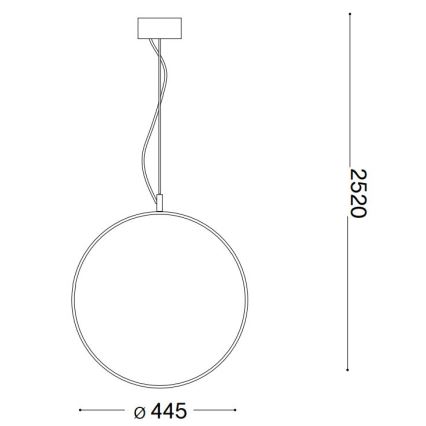 Ideal Lux - LED Lustr na lanku CIRCUS LED/29W/230V pr. 44 cm CRI 90 černá