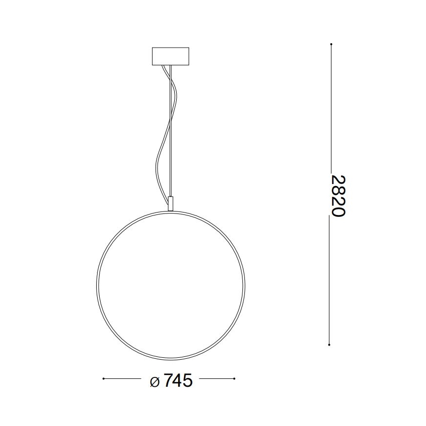 Ideal Lux - LED Lustr na lanku CIRCUS LED/36W/230V pr. 74,5 cm CRI 90 černá