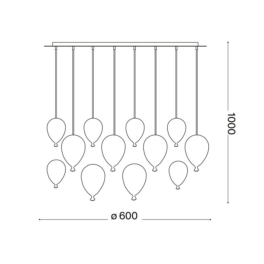 Ideal Lux - LED Lustr na lanku CLOWN 12xG9/3W/230V pr. 60 cm pestrobarevná