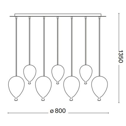 Ideal Lux - LED Lustr na lanku CLOWN 7xG9/3W/230V 80 cm pestrobarevná
