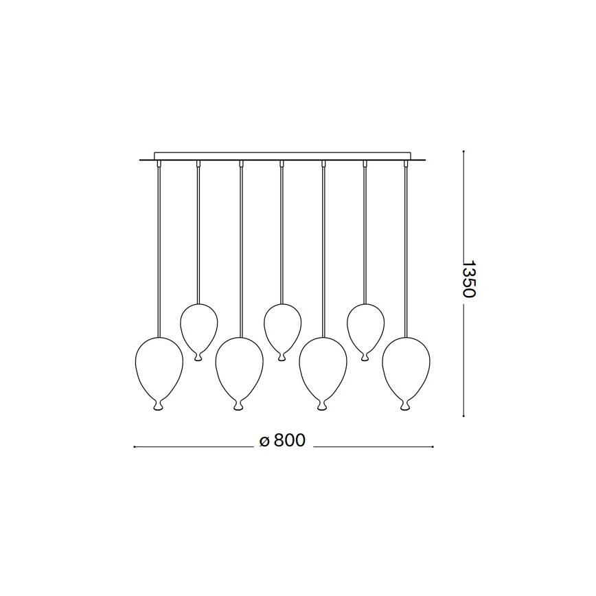 Ideal Lux - LED Lustr na lanku CLOWN 7xG9/3W/230V 80 cm pestrobarevná
