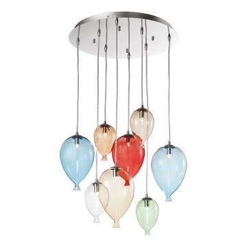 Ideal Lux - LED Lustr na lanku CLOWN 8xG9/3W/230V pr. 50 cm pestrobarevná