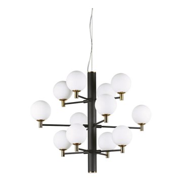 Ideal Lux - LED Lustr na lanku COPERNICO 12xG9/3W/230V pr. 71 cm černá
