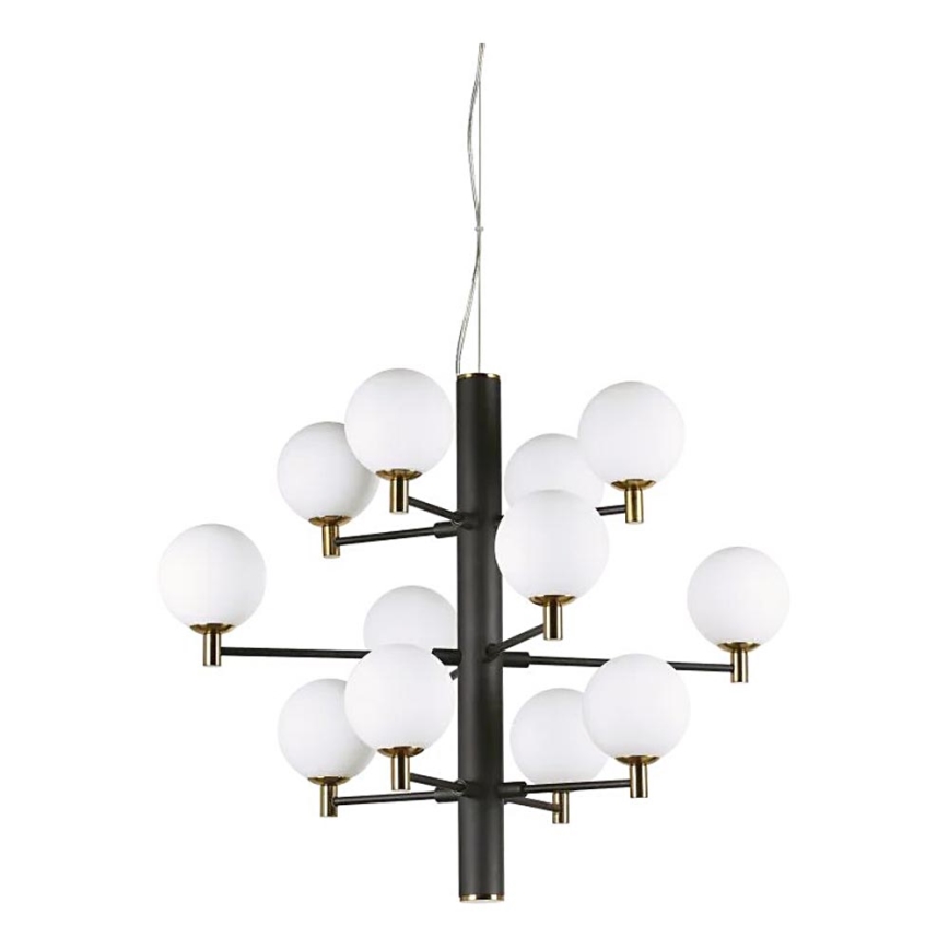 Ideal Lux - LED Lustr na lanku COPERNICO 12xG9/3W/230V pr. 71 cm černá