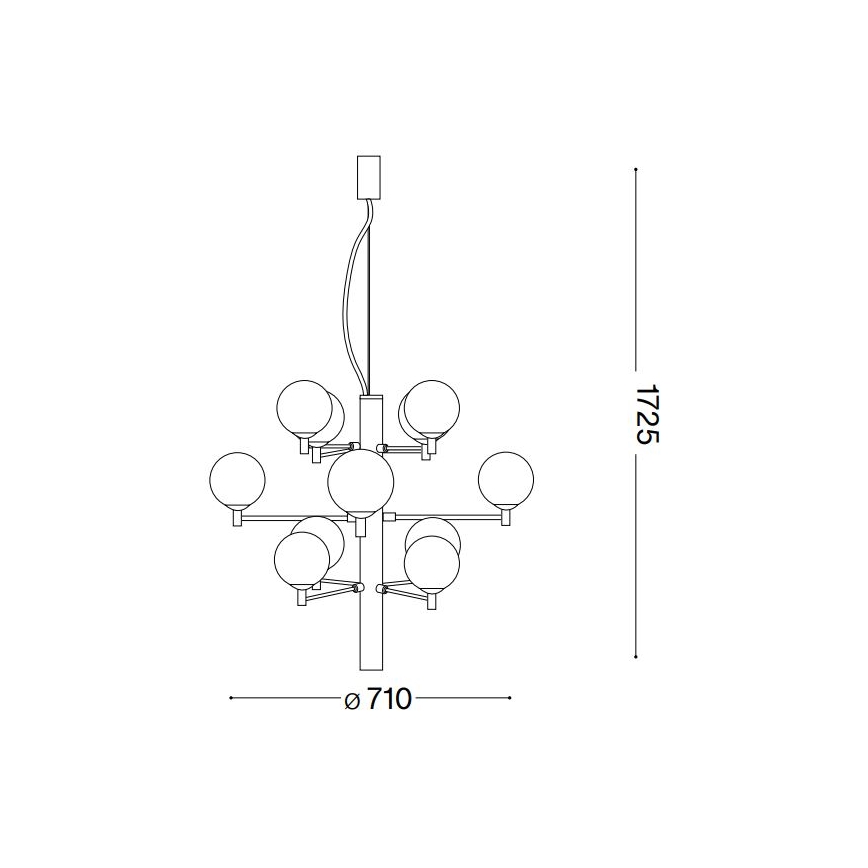 Ideal Lux - LED Lustr na lanku COPERNICO 12xG9/3W/230V pr. 71 cm černá