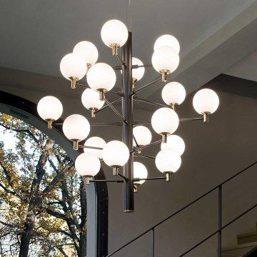 Ideal Lux - LED Lustr na lanku COPERNICO 20xG9/3W/230V pr. 86 cm černá