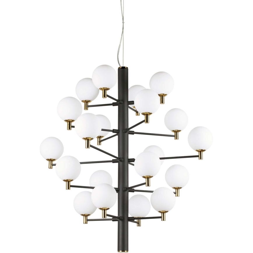 Ideal Lux - LED Lustr na lanku COPERNICO 20xG9/3W/230V pr. 86 cm černá