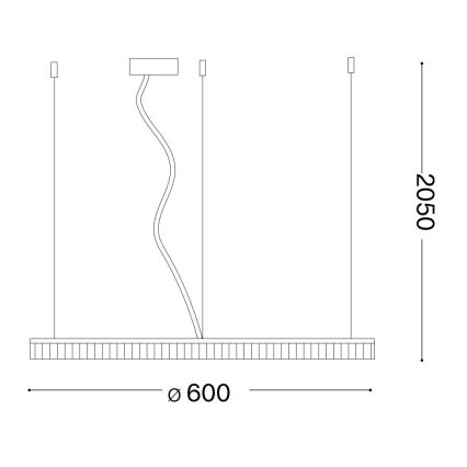 Ideal Lux - LED Lustr na lanku CROWN LED/30W/230V 3000K pr. 60 cm CRI 90 mosaz