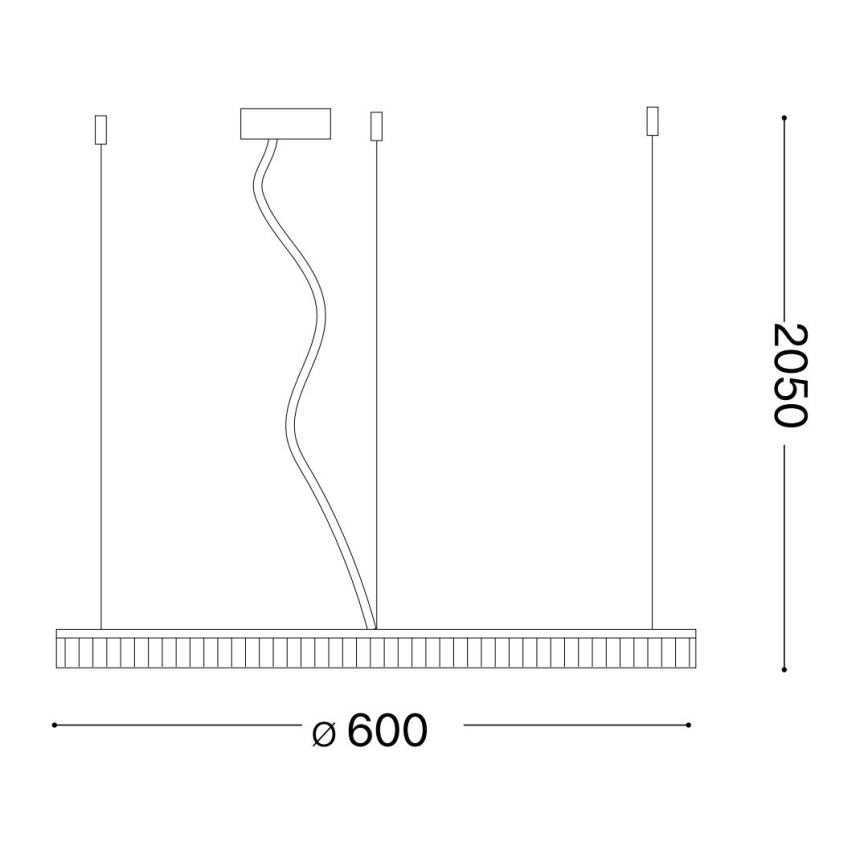Ideal Lux - LED Lustr na lanku CROWN LED/30W/230V 3000K pr. 60 cm CRI 90 mosaz