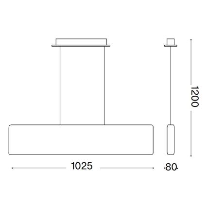 Ideal Lux - LED Lustr na lanku DESK LED/32W/230V 102,5 cm CRI 90 černá