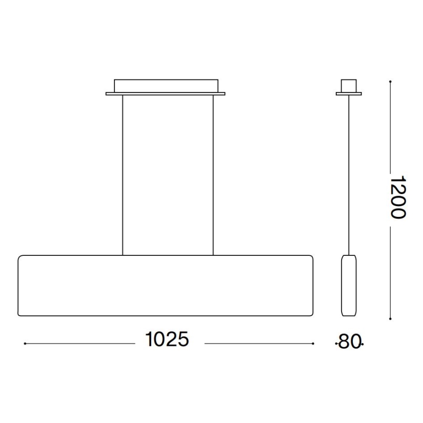 Ideal Lux - LED Lustr na lanku DESK LED/32W/230V 102,5 cm CRI 90 černá