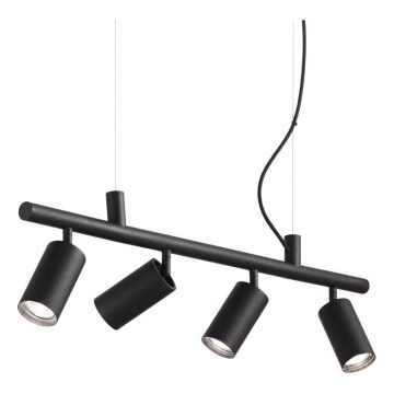 Ideal Lux - LED Lustr na lanku DYNAMITE 4xGU10/7W/230V CRI 90 černá