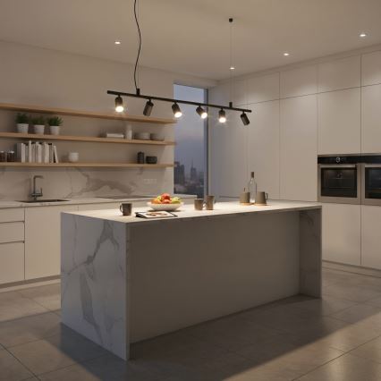 Ideal Lux - LED Lustr na lanku DYNAMITE 6xGU10/7W/230V CRI 90 černá