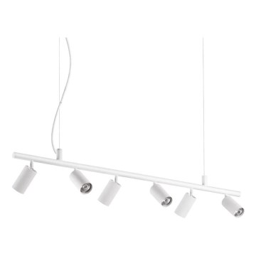 Ideal Lux - LED Lustr na lanku DYNAMITE 6xGU10/7W/230V CRI 90 bílá