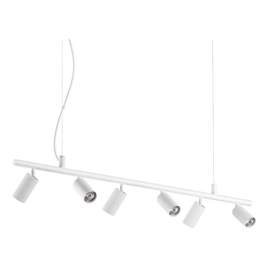 Ideal Lux - LED Lustr na lanku DYNAMITE 6xGU10/7W/230V CRI 90 bílá
