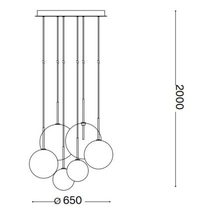Ideal Lux - LED Lustr na lanku EQUINOXE 6xG4/2W/230V pr. 65 cm lesklý chrom/kouřová