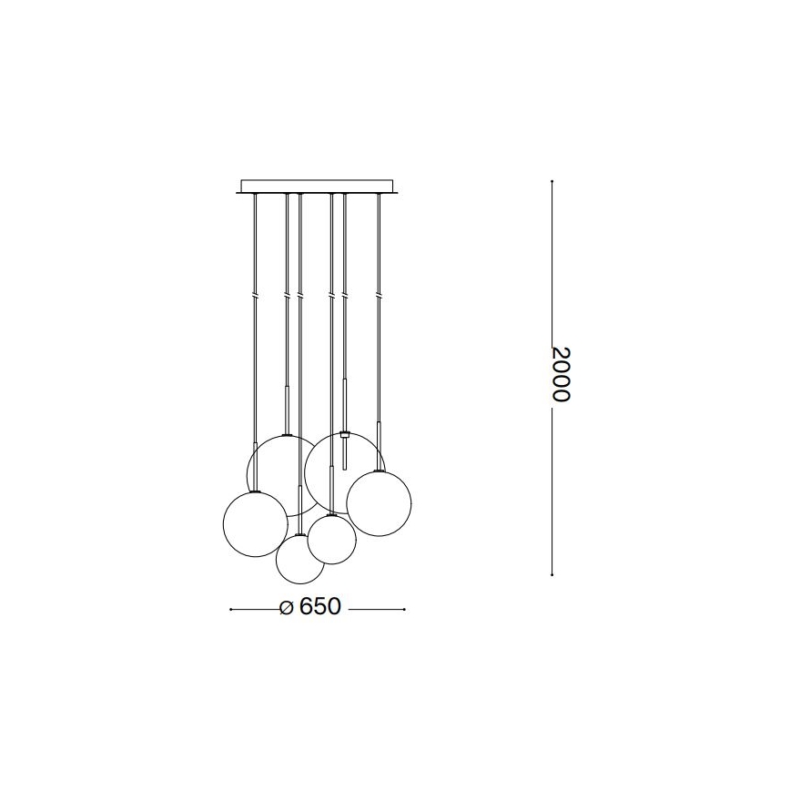 Ideal Lux - LED Lustr na lanku EQUINOXE 6xG4/2W/230V pr. 65 cm lesklý chrom/kouřová