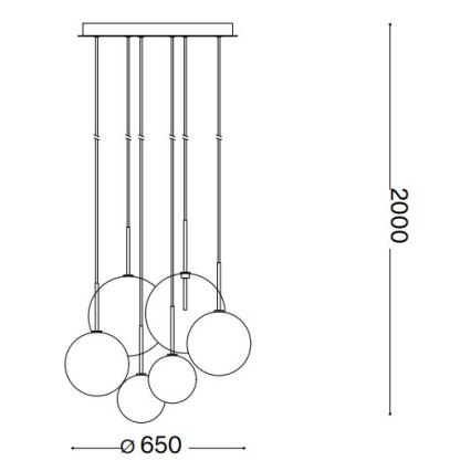 Ideal Lux - LED Lustr na lanku EQUINOXE 6xG4/2W/230V pr. 65 cm lesklý chrom/kouřová