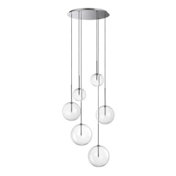 Ideal Lux - LED Lustr na lanku EQUINOXE 6xG4/2W/230V pr. 65 cm lesklý chrom/čirá