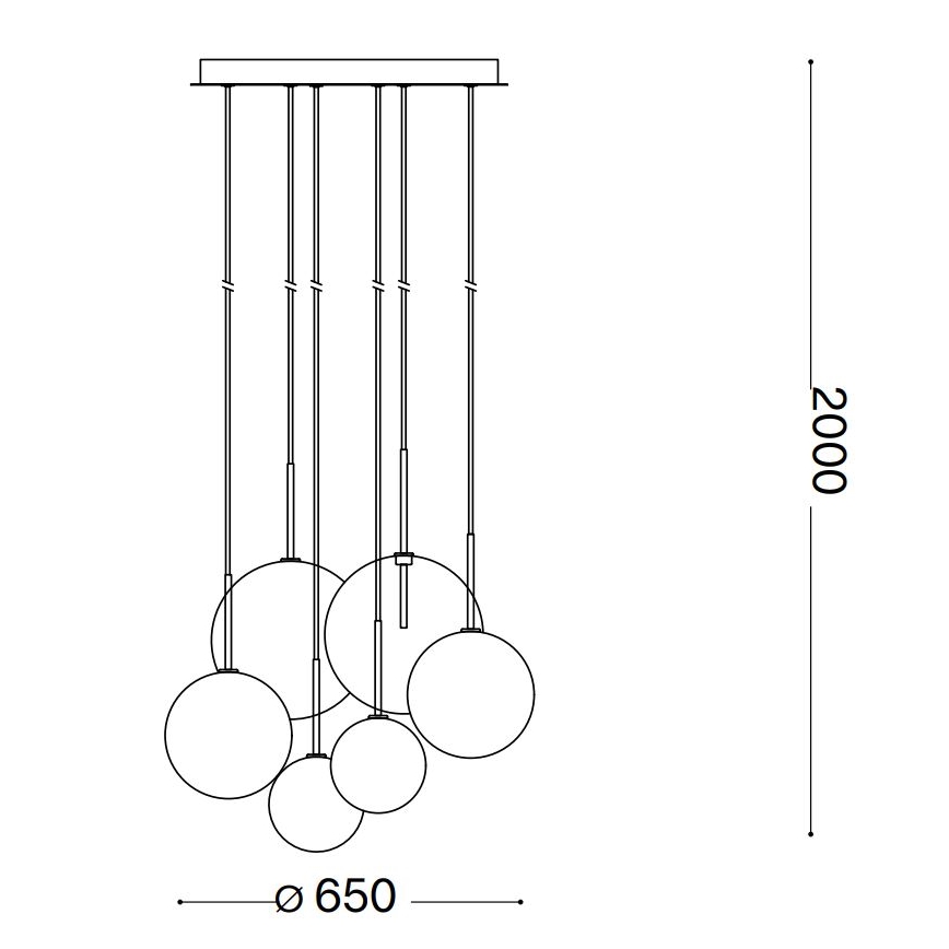 Ideal Lux - LED Lustr na lanku EQUINOXE 6xG4/2W/230V pr. 65 cm mosaz/čirá