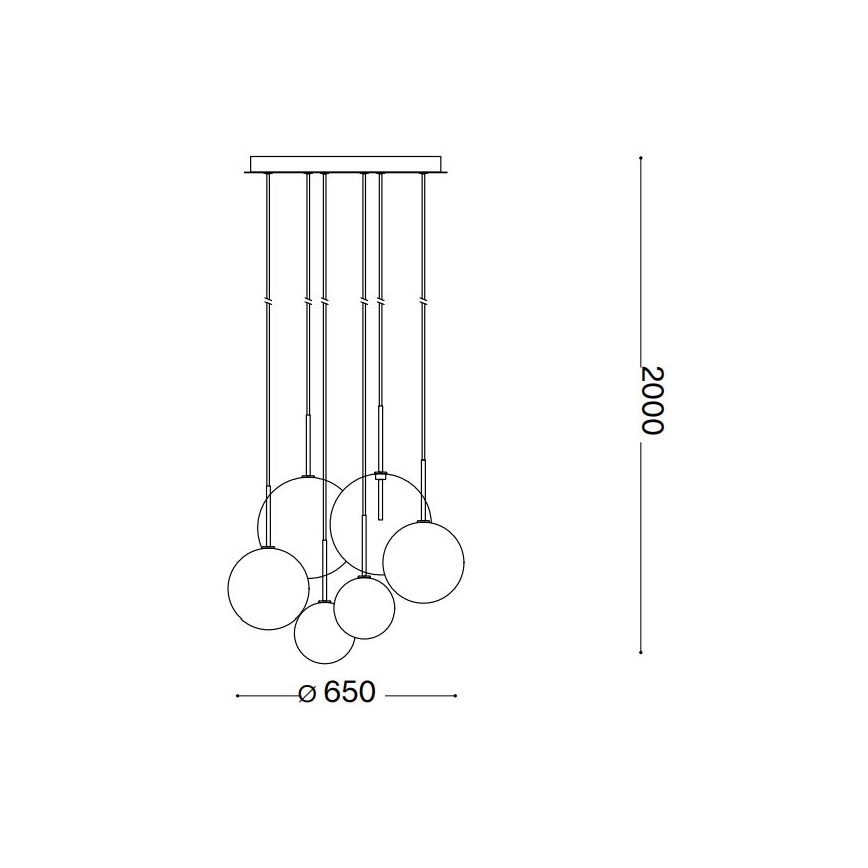 Ideal Lux - LED Lustr na lanku EQUINOXE 6xG4/2W/230V pr. 65 cm mosaz/kouřová