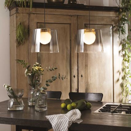 Ideal Lux - LED Lustr na lanku FADE 1xG9/3W/230V pr. 27,3 cm zlatá/kouřová