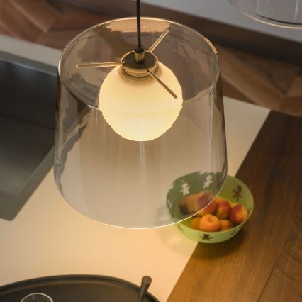 Ideal Lux - LED Lustr na lanku FADE 1xG9/3W/230V pr. 27,3 cm zlatá/kouřová