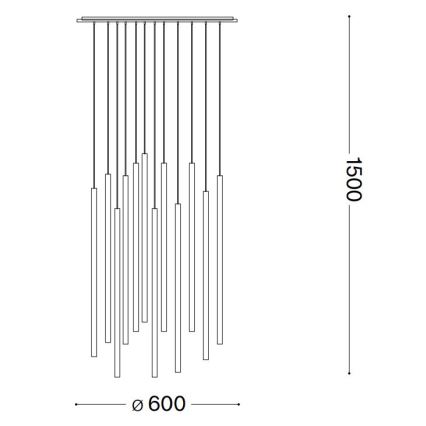 Ideal Lux - LED Lustr na lanku FILO LED/25W/230V černá