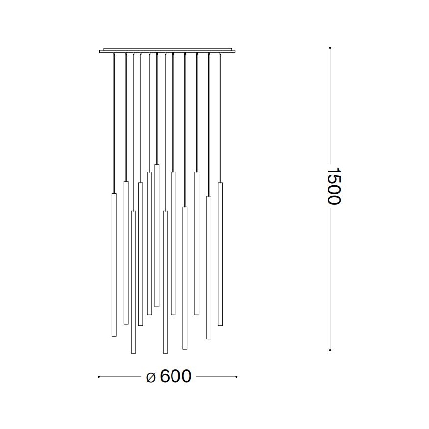 Ideal Lux - LED Lustr na lanku FILO LED/25W/230V černá