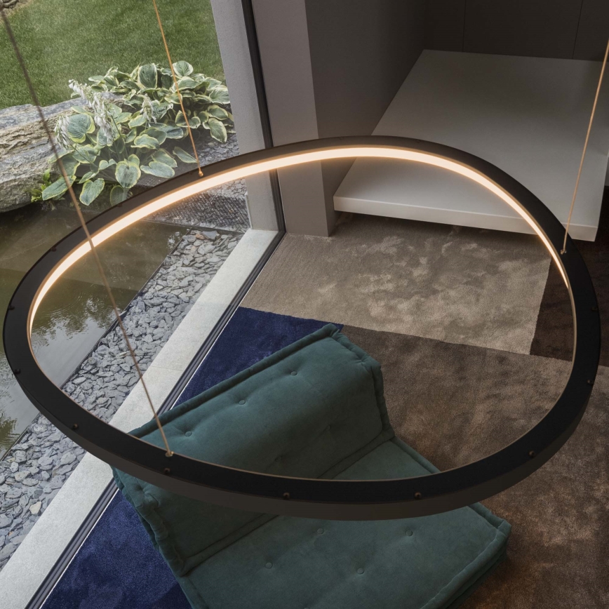 Ideal Lux - LED Lustr na lanku GEMINI LED/36W/230V 2700K pr. 42,5 cm CRI 90 černá