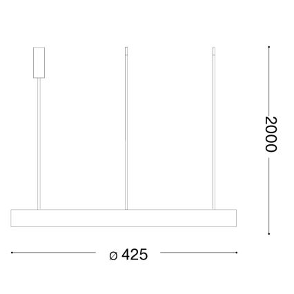 Ideal Lux - LED Lustr na lanku GEMINI LED/36W/230V 4000K pr. 42,5 cm CRI 90 mosaz