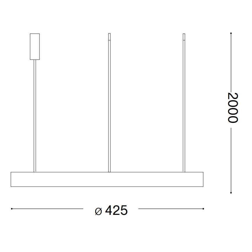 Ideal Lux - LED Lustr na lanku GEMINI LED/38W/230V pr. 42,5 cm CRI 90 černá