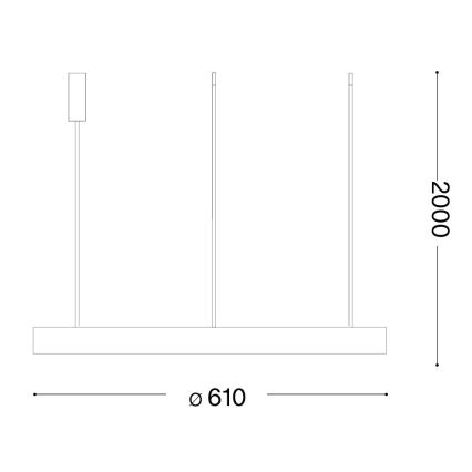 Ideal Lux - LED Lustr na lanku GEMINI LED/47W/230V 2700K pr. 61 cm CRI 90 bílá