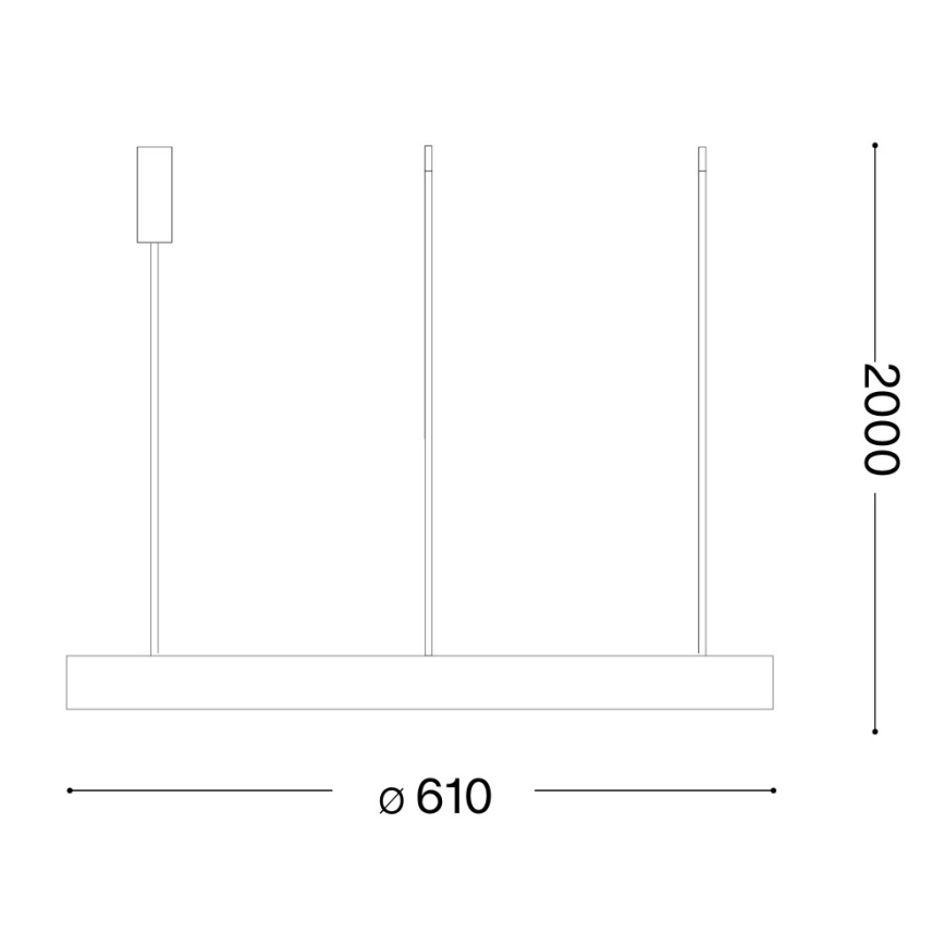 Ideal Lux - LED Lustr na lanku GEMINI LED/47W/230V 2700K pr. 61 cm CRI 90 bílá