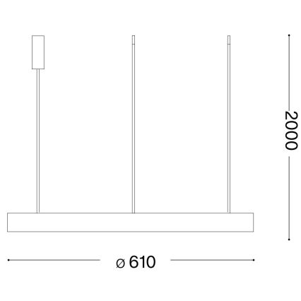 Ideal Lux - LED Lustr na lanku GEMINI LED/48W/230V pr. 61 cm CRI 90 černá
