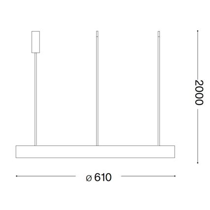 Ideal Lux - LED Lustr na lanku GEMINI LED/48W/230V pr. 61 cm CRI 90 zlatá