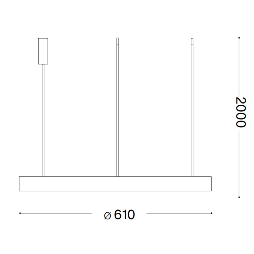 Ideal Lux - LED Lustr na lanku GEMINI LED/48W/230V pr. 61 cm CRI 90 zlatá