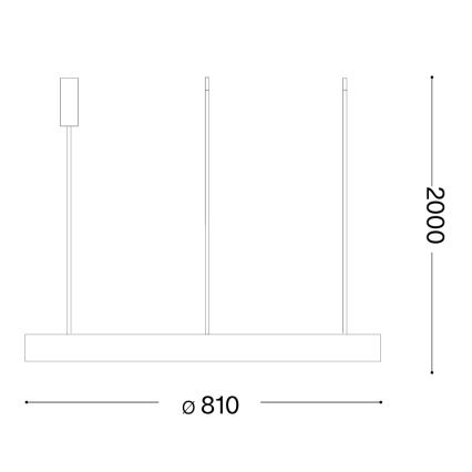 Ideal Lux - LED Lustr na lanku GEMINI LED/56W/230V 2700K pr. 81 cm CRI 90 mosaz