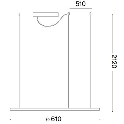 Ideal Lux - LED Lustr na lanku HULAHOOP LED/28W/230V 3000K pr. 61 cm CRI 90 bílá