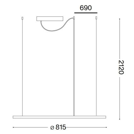 Ideal Lux - LED Lustr na lanku HULAHOOP LED/39W/230V 3000K pr. 81,5 cm CRI 90 bílá