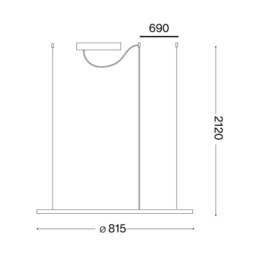 Ideal Lux - LED Lustr na lanku HULAHOOP LED/39W/230V 3000K pr. 81,5 cm CRI 90 bílá