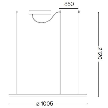 Ideal Lux - LED Lustr na lanku HULAHOOP LED/46W/230V 3000K pr. 100 cm CRI 90 bílá