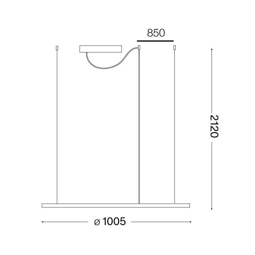 Ideal Lux - LED Lustr na lanku HULAHOOP LED/46W/230V 3000K pr. 100 cm CRI 90 bílá