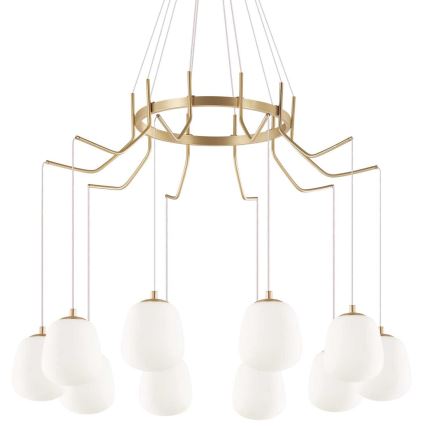 Ideal Lux - LED Lustr na lanku KAROUSEL 10xG9/3W/230V pr. 82,5 cm mosaz