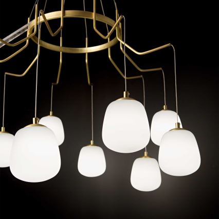 Ideal Lux - LED Lustr na lanku KAROUSEL 10xG9/3W/230V pr. 82,5 cm mosaz