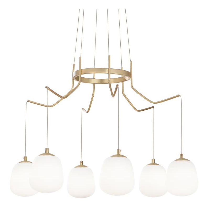 Ideal Lux - LED Lustr na lanku KAROUSEL 6xG9/3W/230V pr. 72 cm mosaz
