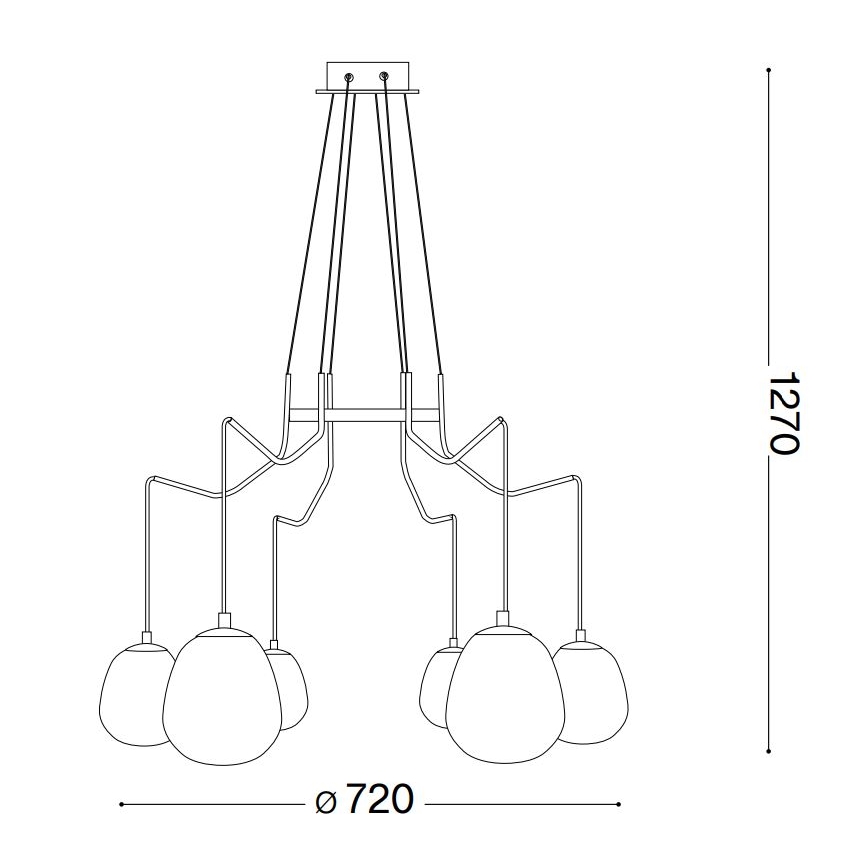 Ideal Lux - LED Lustr na lanku KAROUSEL 6xG9/3W/230V pr. 72 cm mosaz
