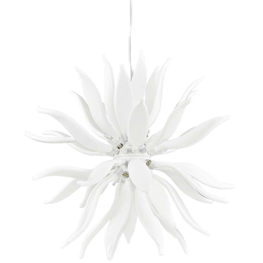 Ideal Lux - LED Lustr na lanku LEAVES 12xG9/3W/230V pr. 80 cm bílá