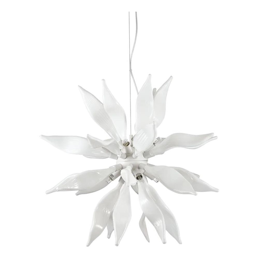 Ideal Lux - LED Lustr na lanku LEAVES 8xG9/3W/230V pr. 63 cm bílá